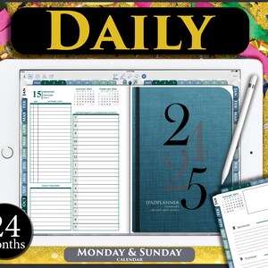 Digital GoodNotes Planner Daily Template 2024 2025 Franklin Professional iPad Business Day pages image 10