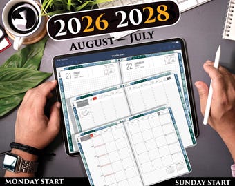 Digital Hobonachi Weeks Style Planner PDF – Minimal Grid Journal for Focused Weekly Planning | 2026 2028