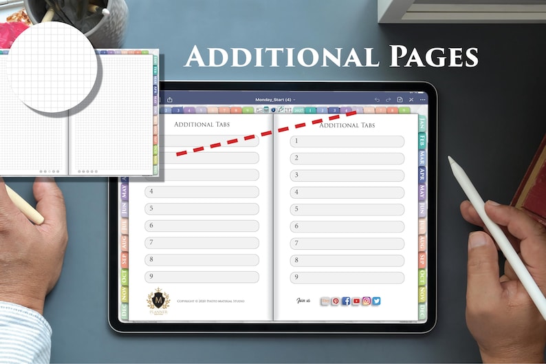 Hobonachi Style Digital Planner PDF – Minimal Grid Planner for Daily Planning & Journaling | 2026 2027 image 8