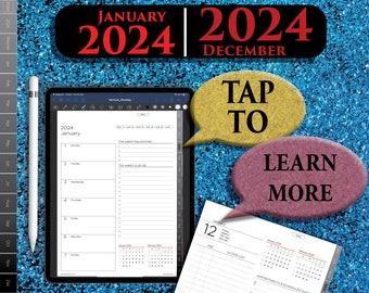 Adhd Digital Planner 2024 goodnotes digital daily and weekly planner