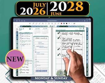 Digitaler Tagesplaner 2026-2027: GoodNotes, Notability, iPad (PDF Download)