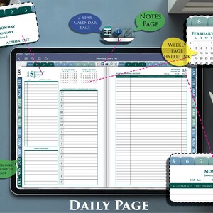 Digital GoodNotes Planner Daily Template 2024 2025 Franklin Professional iPad Business Day pages image 5