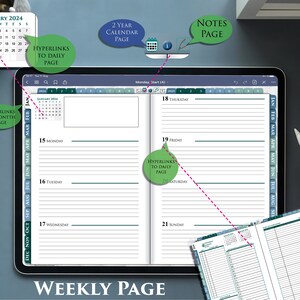 Digital GoodNotes Planner Daily Template 2024 2025 Franklin Professional iPad Business Day pages image 3