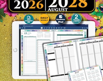 2026-2027 Digital iPad Planner: Daily Notes Organizer (PDF)