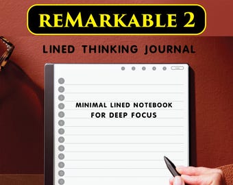 reMarkable Liniertes Denken Journal PDF | Minimalistisches Notizbuch für tiefen Fokus