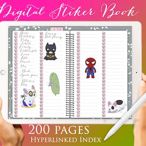 Álbum de pegatinas digitales GoodNotes para iPad Álbum de pegatinas con enlaces Cuaderno de planificación