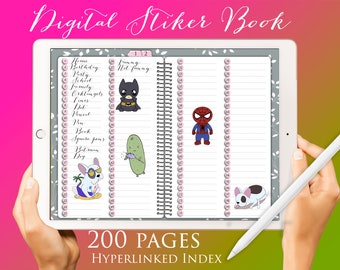Digitales Stickerbuch GoodNotes iPad Sticker Album mit Links Bundle Notizbuch Planung