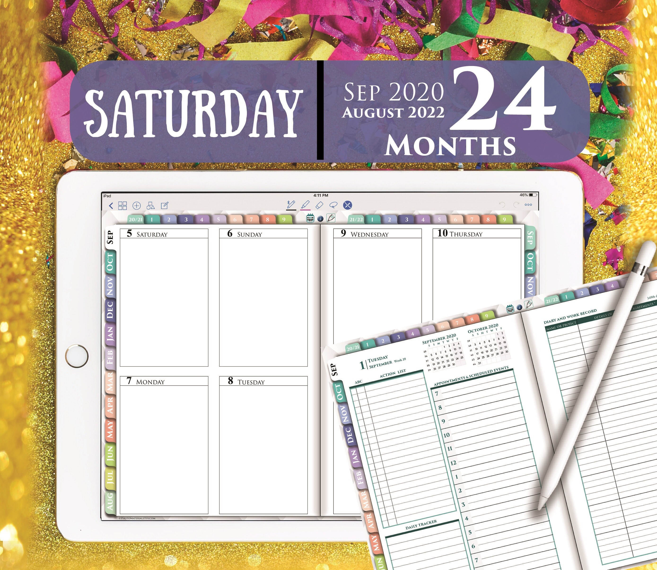 Saturday Start Planner Calendar Weekly Insert for Digital Etsy