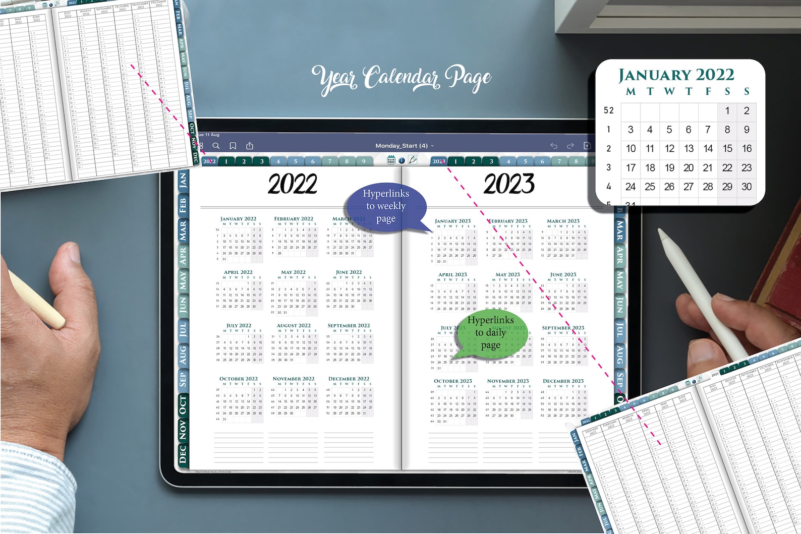 2022 2023 Digital Daily Weekly Planner for Goodnotes and Etsy Singapore