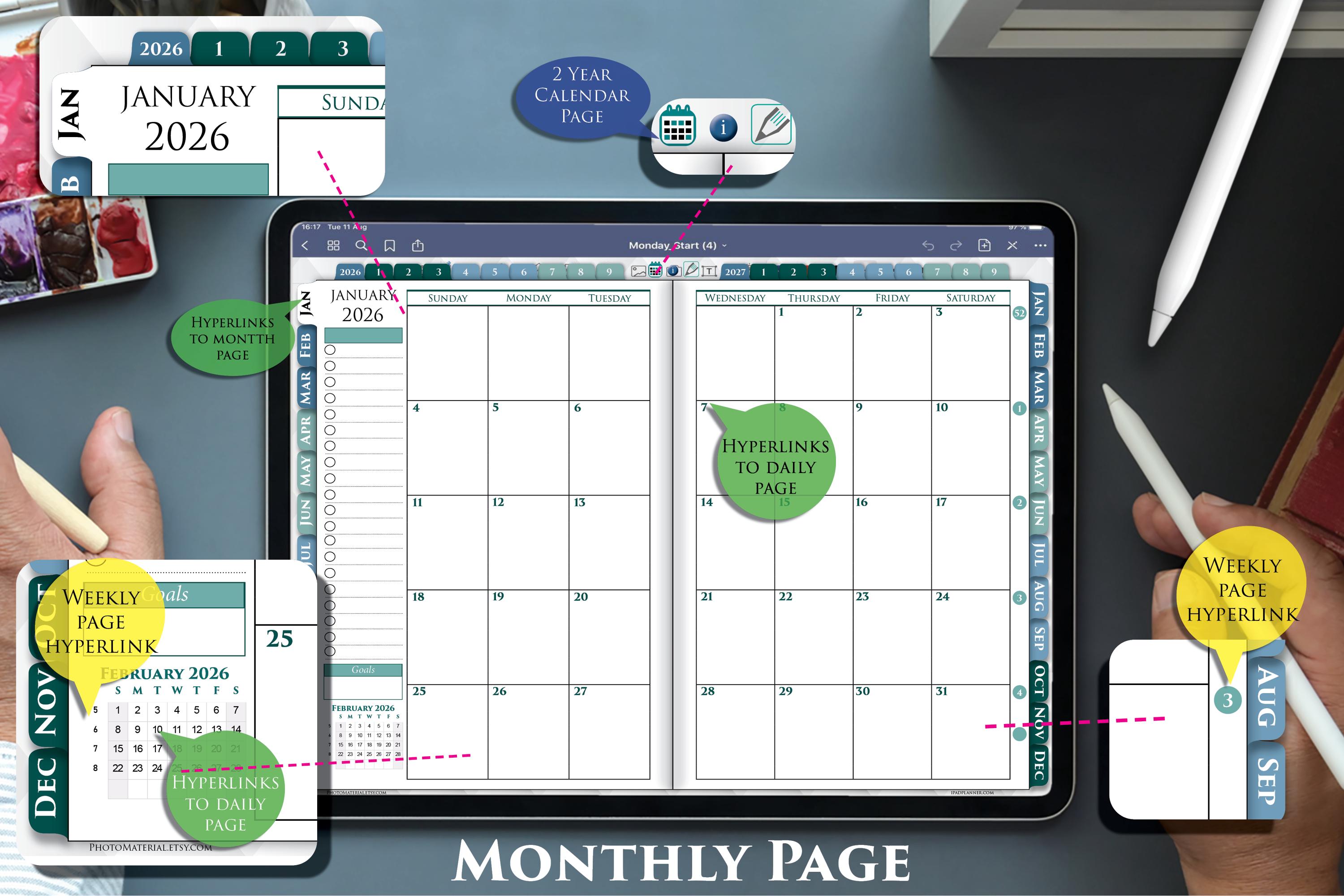 Digital Goodnotes Planner Daily Template 2026 2027 Franklin ...