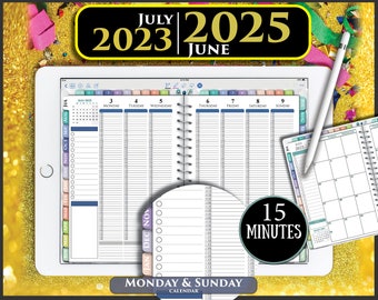 2024 2025 15-Minute Digital Weekly Planner