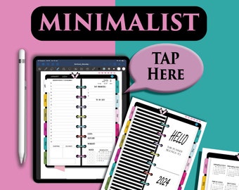 Minimalist Daily Digital Planner | for GoodNotes & Notability | 2024 Simple iPad plan| Potrait orientation|