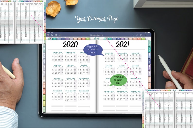 IPad Air Mini Digital Planner Goodnotes 2020 2021 Download Etsy