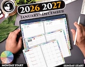 Hobonachi Style Digital Planner PDF – Minimal Grid Planner for Daily Planning & Journaling | 2026 2027