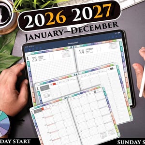 2 Year Digital Daily Planner for 2026 2027 iPad planning | Rainbow Hobonachi planner