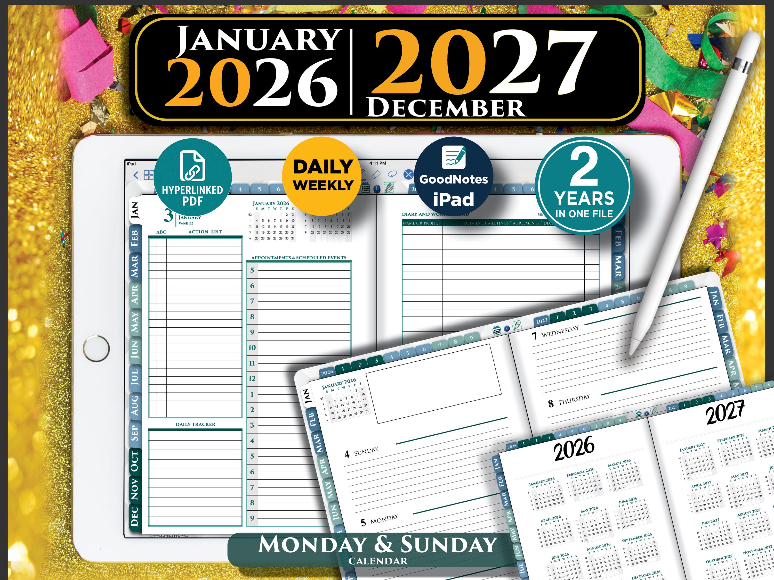 Digital Goodnotes Planner Daily Template 2026 2027 Franklin ...