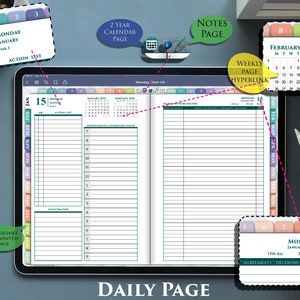 2024 2025 Digital iPad Notes Planner Daily Notebook Personal organizer for Goodnotes, Notability image 4