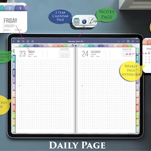 Hobonachi Style Digital Planner PDF – Minimal Grid Planner for Daily Planning & Journaling | 2026 2027 image 5