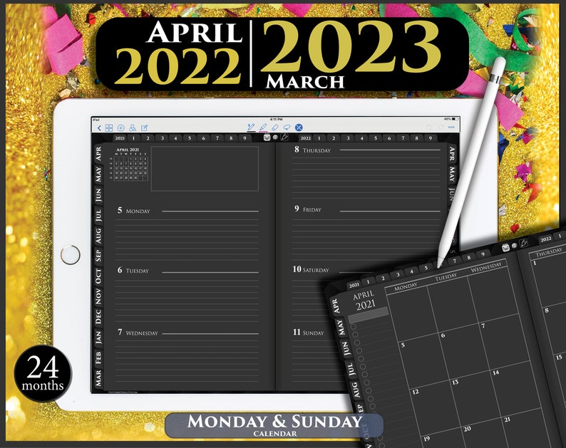 Calendrier Ubade 2023 Final Choice】 Digital Black Weekly Planner Dark Mode Journal | Etsy Hong  Kong:【Free Delivery】 -Tomarlawyers.com