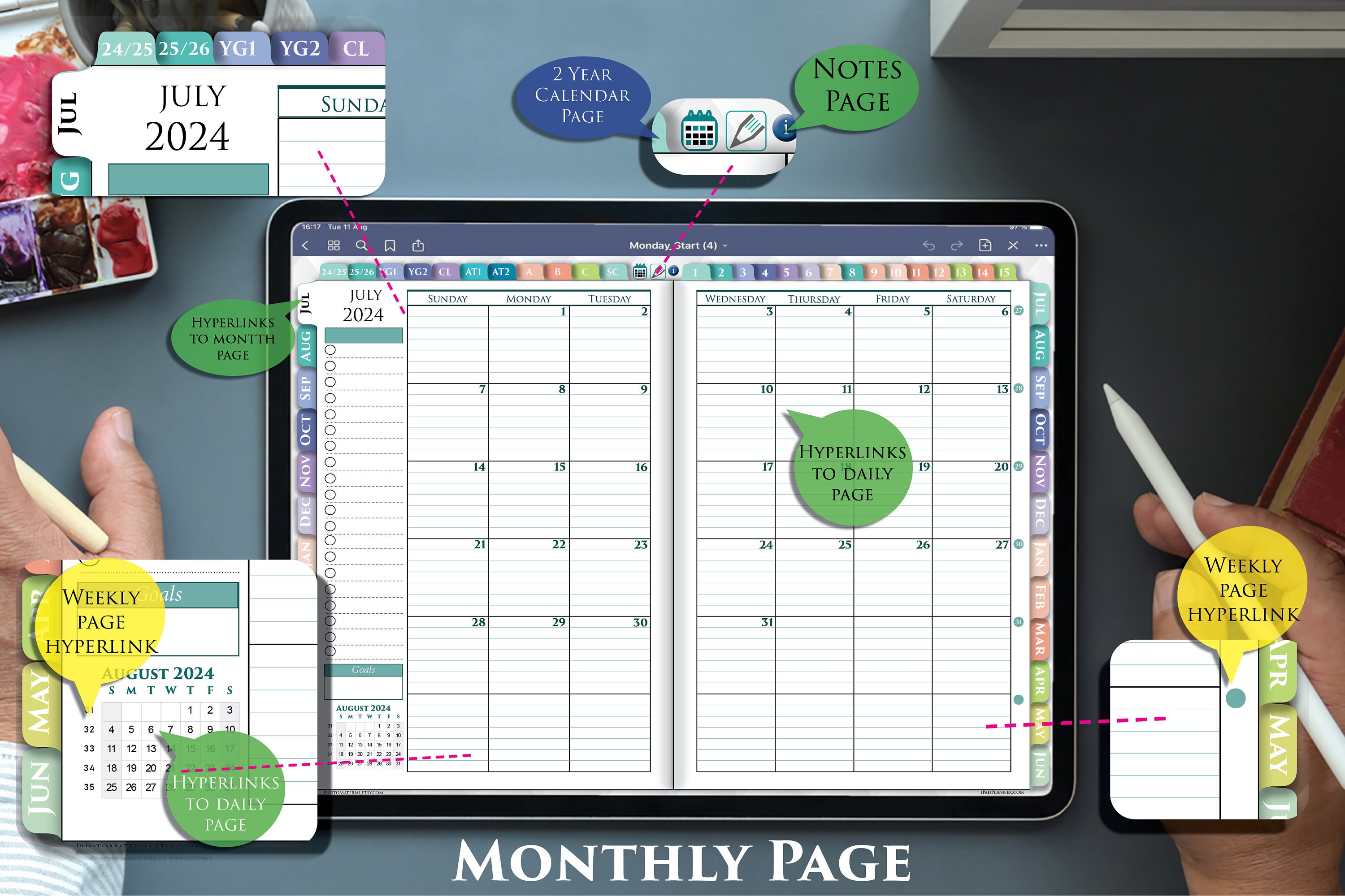 Lesson Planer Notebook Digital Lesson Planner Academic Daily Weekly Teacher Notebook Agenda ...