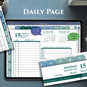 Digital GoodNotes Planner Daily Template 2024 2025 Franklin Professional iPad Business Day pages image 7