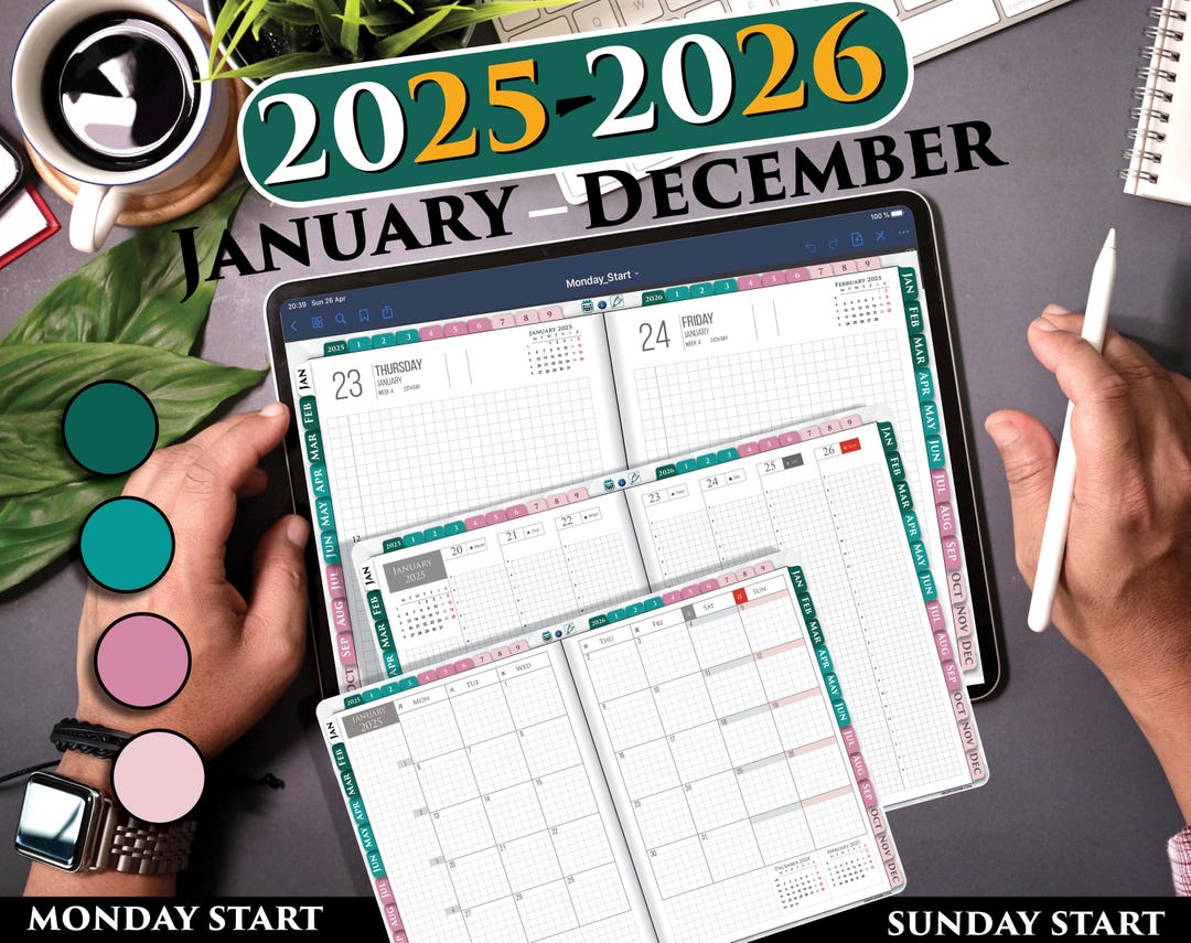 2025-2026 Goodnotes Daily Planner: Hobonichi iPad Planner (PDF Digital ...