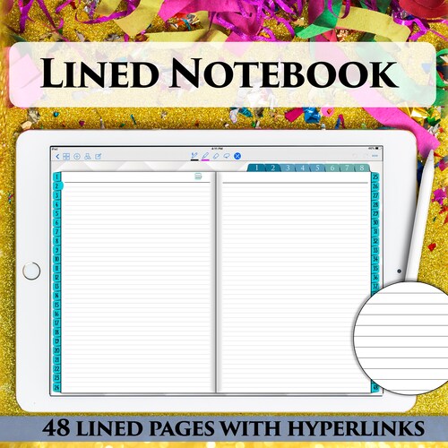 Digital Lined Ipad Student Notebook Journal Paper Template Etsy