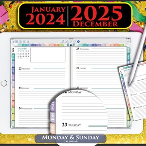Digital PDF Weekly Planner for iPad Pro Air Mini 2024 to 2025 Horizontal  Planner - Etsy
