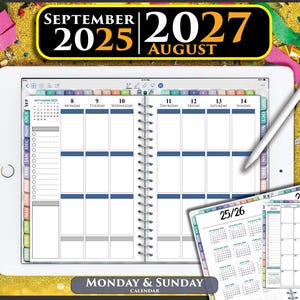 Digital Weekly Happy Planner 2025-2027: Goodnotes, Notability, iPad (PDF Download)