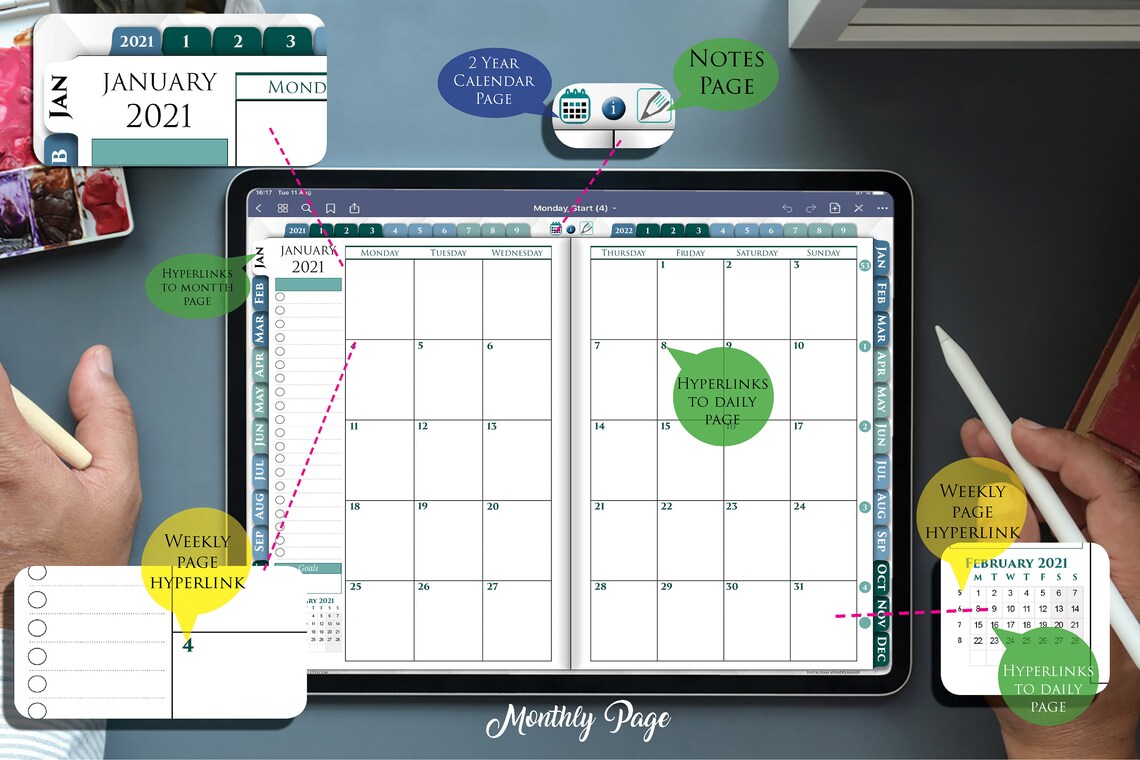 Microsoft Surface Pro PDF Planner for XODO pdf app Android Etsy