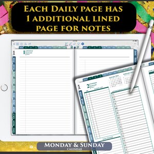 2024 Interactive iPad Planner with Daily Notes Pages Day on 2 pages PDF plan for 2024-2025 image 2