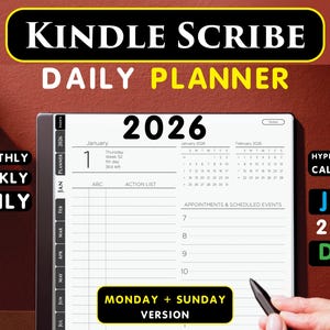Digital Kindle Planner 2026 | Daily Weekly PDF notebook