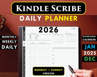 Digital Kindle Planner 2026 | Daily Weekly PDF notebook