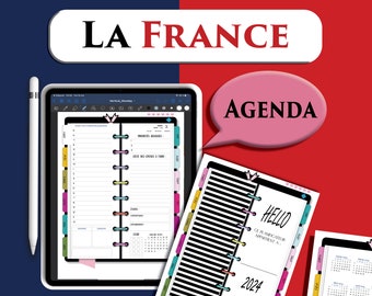 Digital Agenda 2024 France Agenda journalier et hebdomadaire | GoodNotes et Notability|