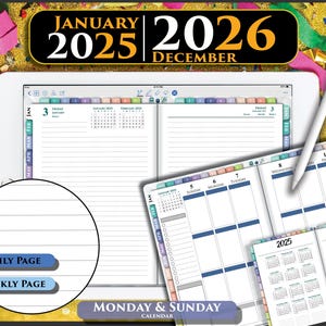 Digital Daily Lined Planner for 2025- 2026