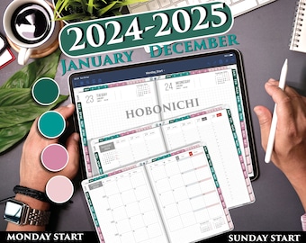 GoodNotes Daily Planner 2024 2025 hobonachi squared page planner | iPad Planner