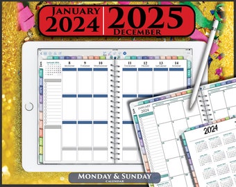 Digital Happy Weekly Planner 2024 2025