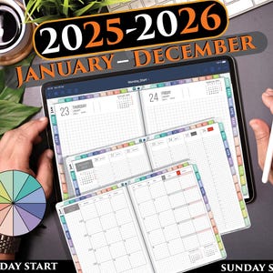 2 Year Digital Daily Planner for 2025 2026 iPad planning | Rainbow Hobonachi planner