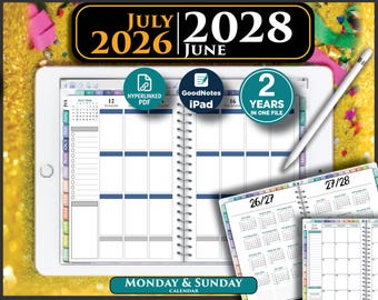 Digital Weekly Planner 2026–2028 | Meal Tracking & Wellness Planner