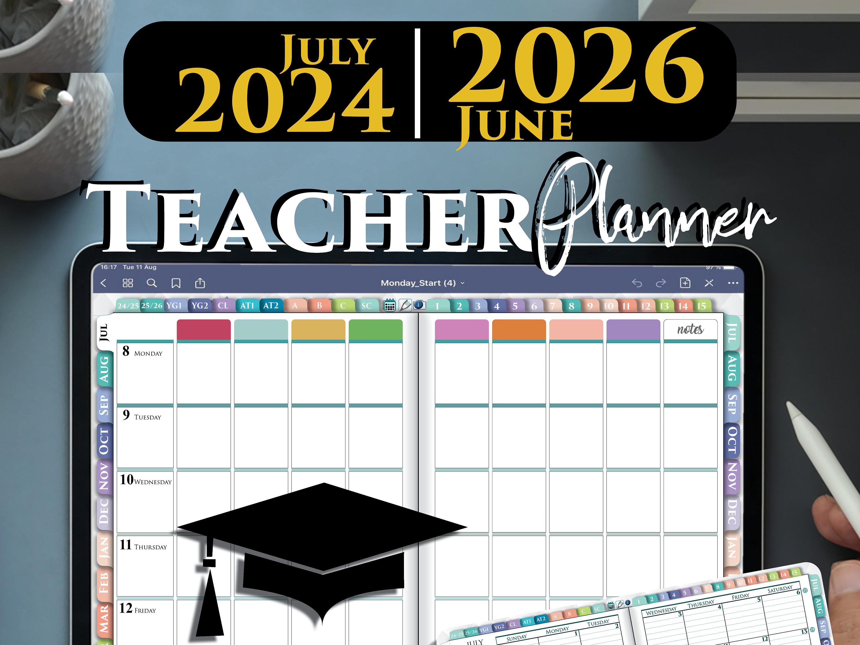 Digital Lesson Planner Academic Daily Weekly Teacher Notebook agenda for Notability Goodnotes Noteshelf2