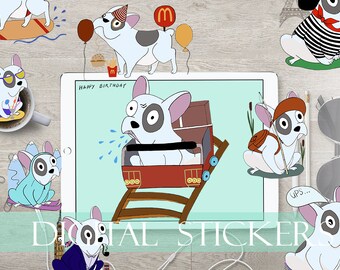 Digital Travel Stickers Labels Scrapbooking Dog Clipart goodnotes Instant Download