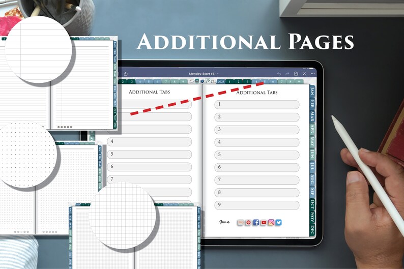 2024 Interactive iPad Planner with Daily Notes Pages Day on 2 pages PDF plan for 2024-2025 image 10