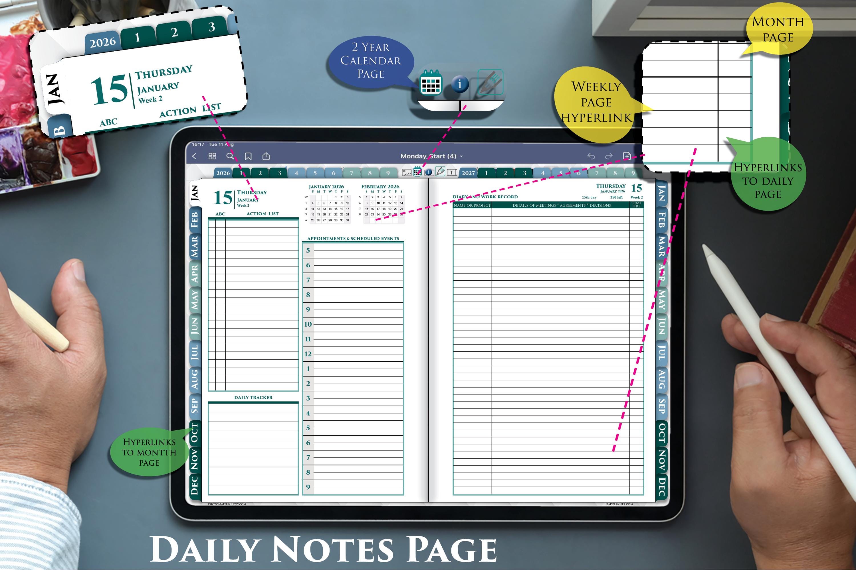 Digital Goodnotes Planner Daily Template 2026 2027 Franklin ...