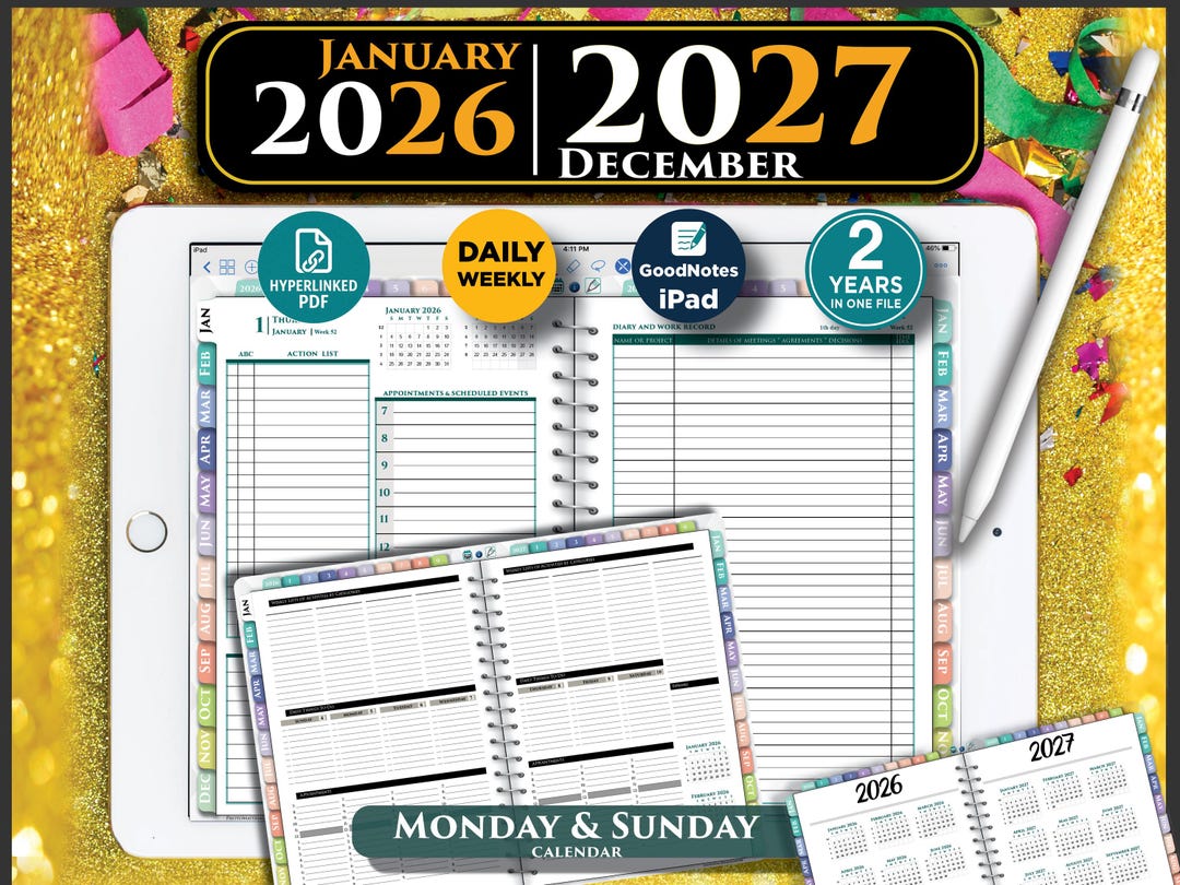 2026 2027 Digital Planner Pad: Daily & Weekly, iPad Compatible | ADHD ...