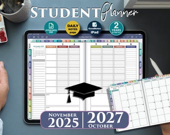 2025-2026 Digitaler Studentenplaner: iPad, GoodNotes, Notability Kompatibel