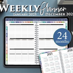 Digital Weekly Planner Pad for GoodNotes and Notability 2025 2026