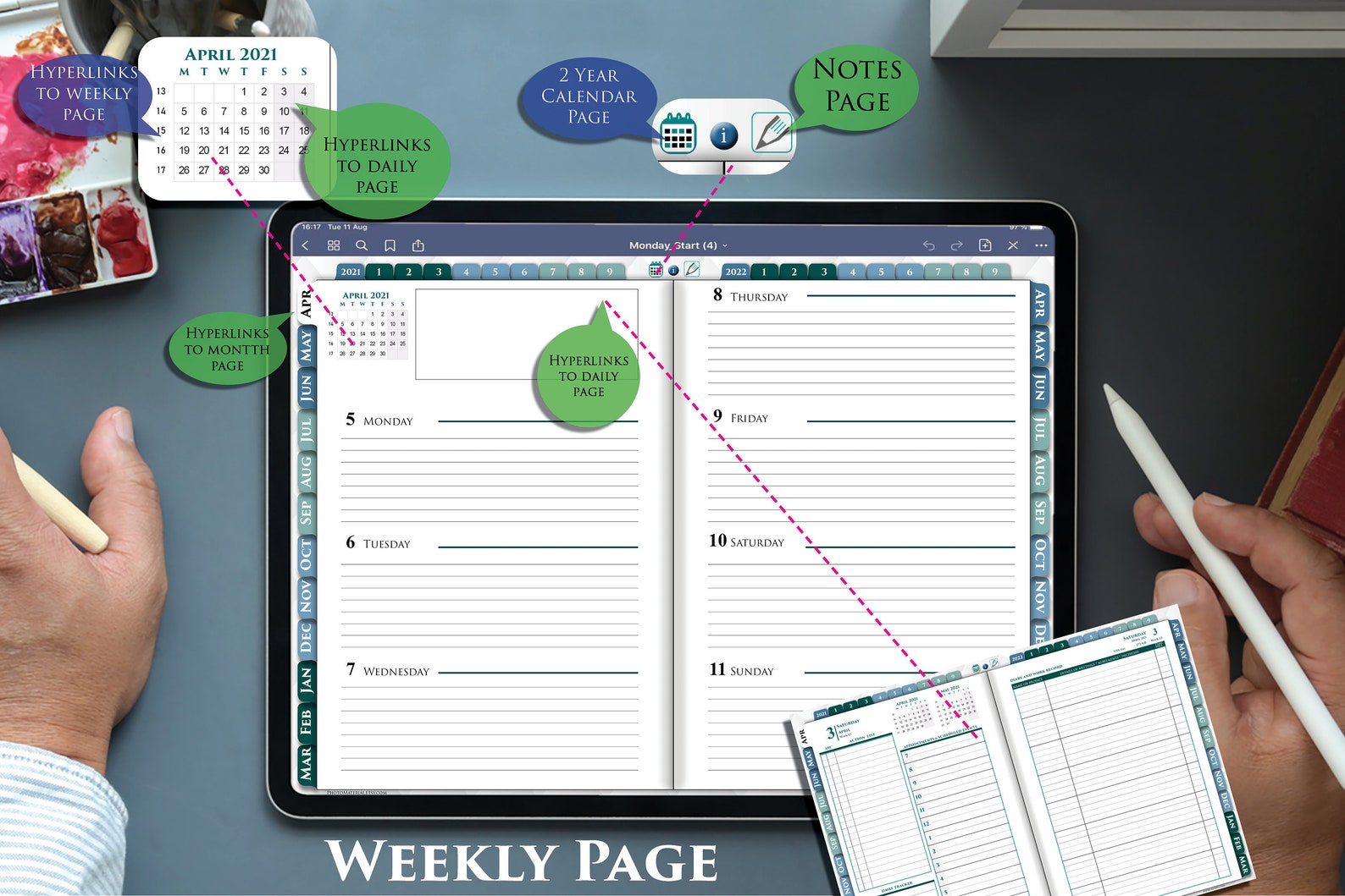 features on pro planner plus app laptop