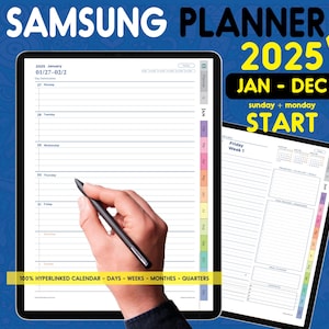 2025 Ultimate Samsung Notes Digital Planner - Compatibile con Android, Layout giornaliero settimanale, Tablet Samsung