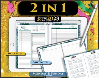 Digitaler iPad Tagesplaner 2027-2028: ADHS Zeitmanagement (PDF Plan)