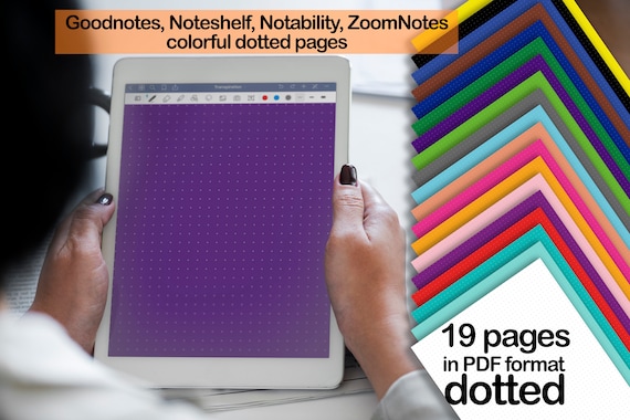 Dotted Digital Colorful Page Paper Template Goodnotes Noteshelf Notability ZoomNotes journal